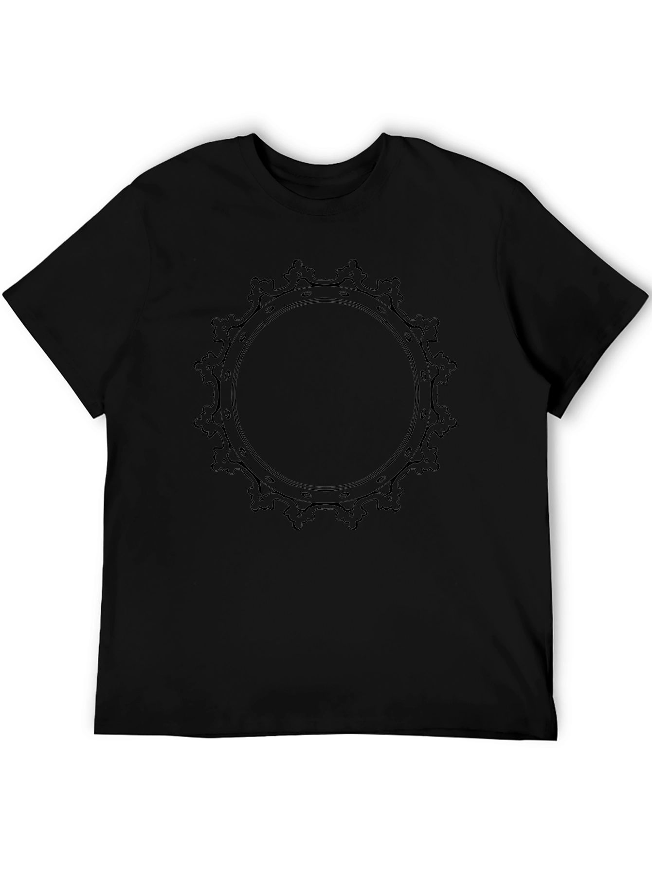 Graphic Print Black Crew Neck Tee