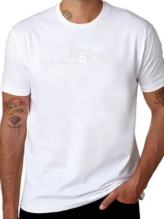 Excavator Heartbeat Graphic Tee - Black
