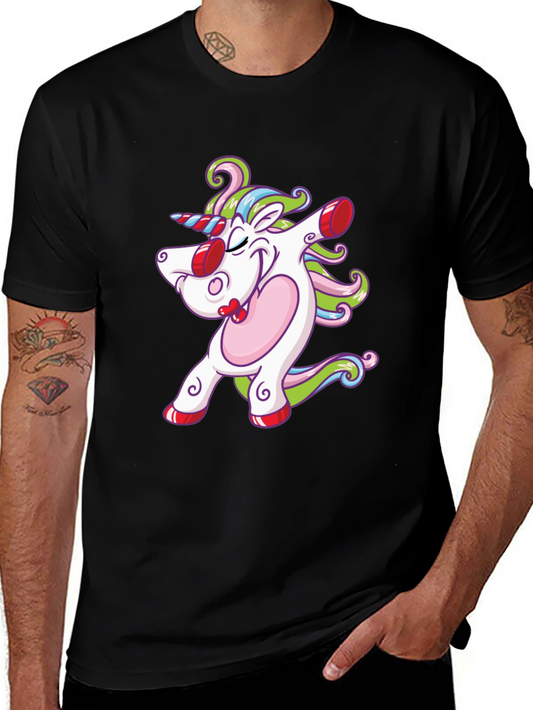 Dabbing Unicorn T-Shirt - Mens Black Graphic Tee