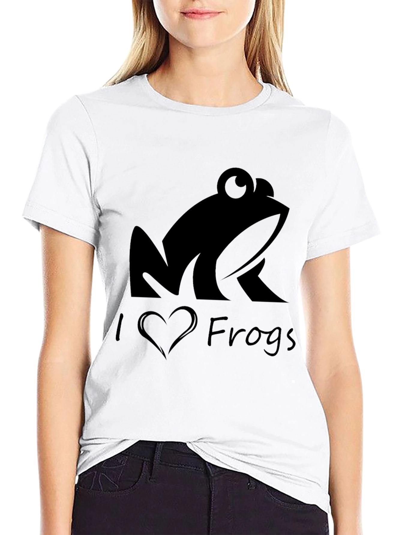 I Love Frogs Black T-Shirt