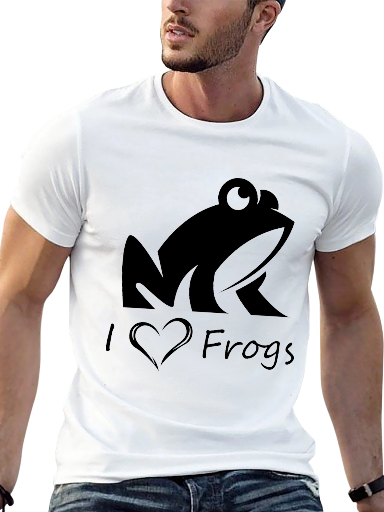 I Love Frogs Black T-Shirt