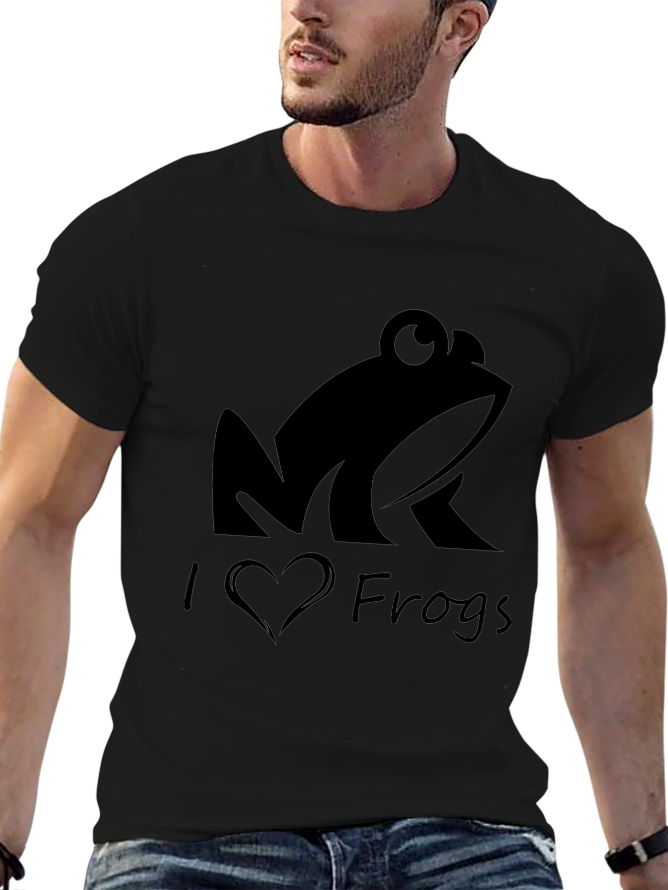 I Love Frogs Black T-Shirt