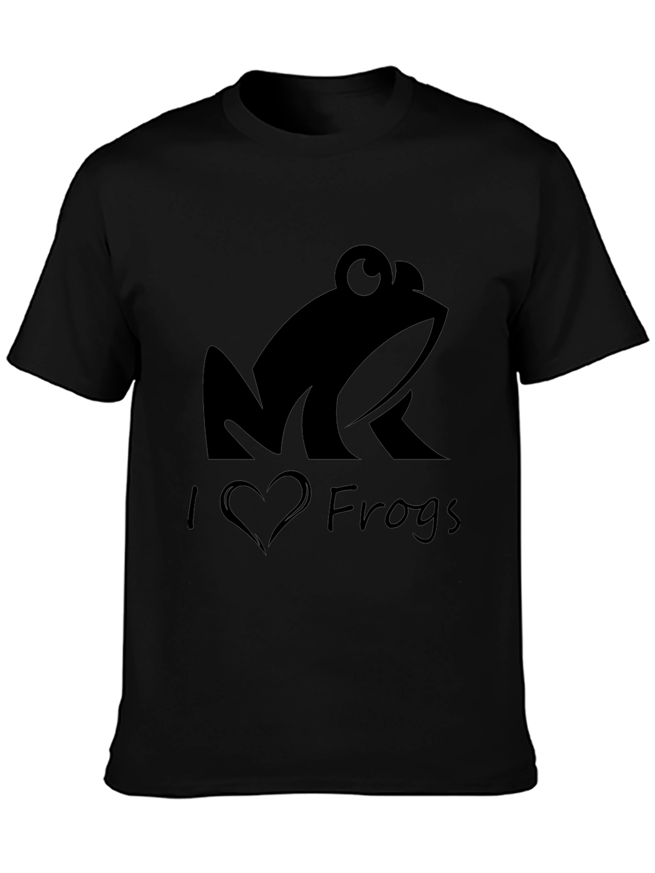 I Love Frogs Black T-Shirt