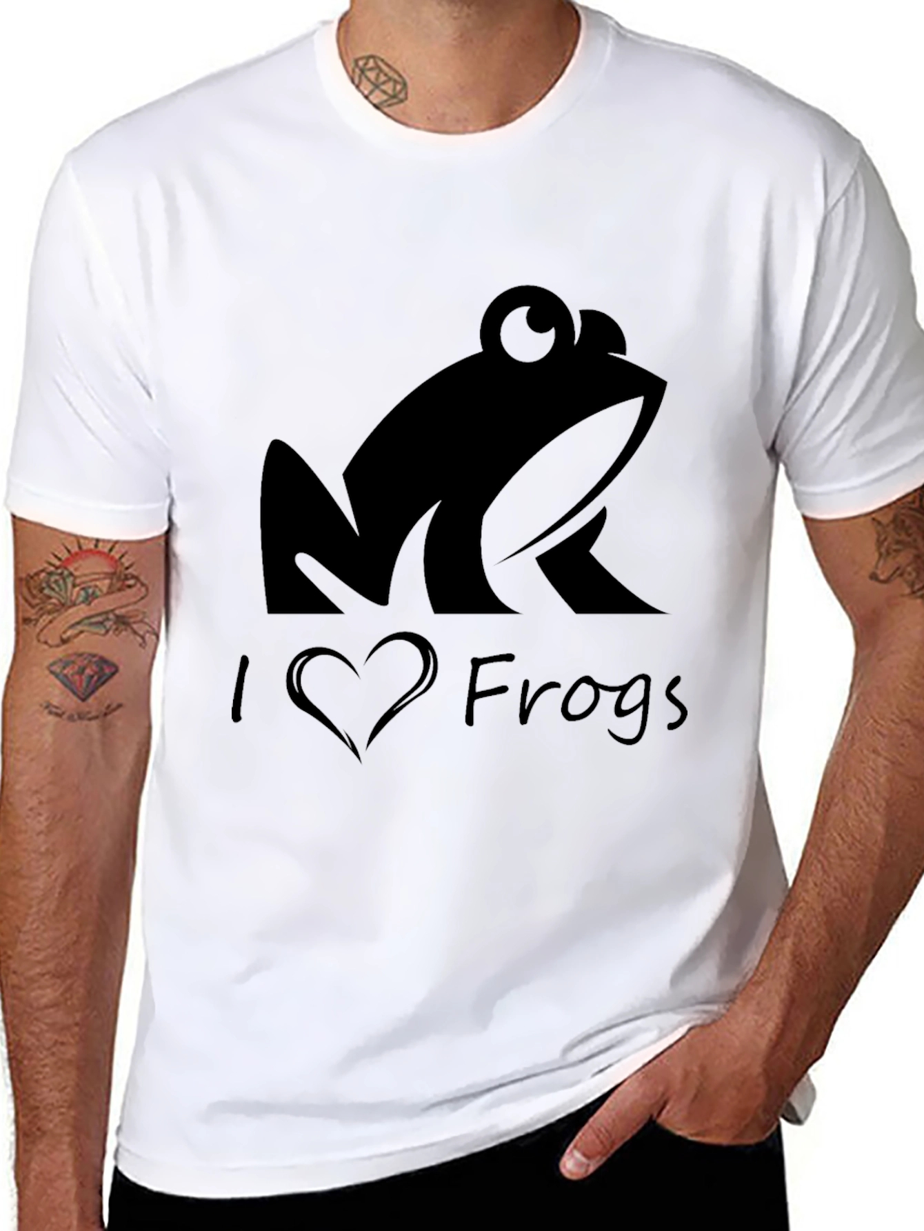I Love Frogs Black T-Shirt