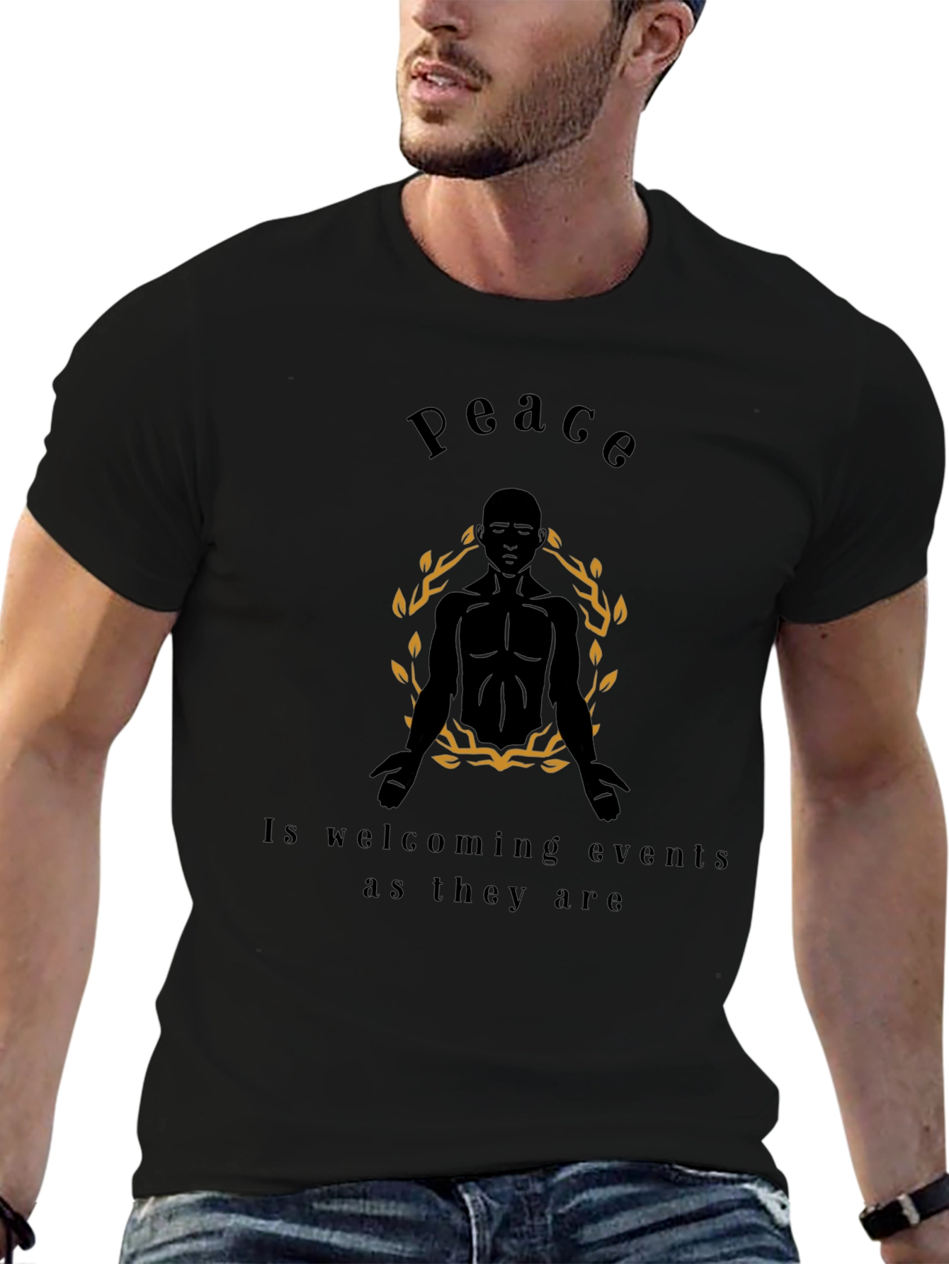 Peace Graphic Tee - Zen Meditation T-Shirt