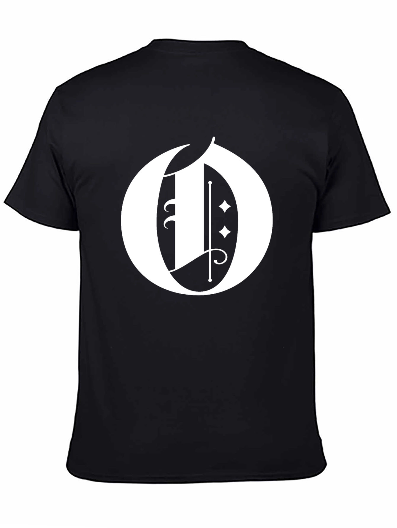Letter O Graphic Print Black T-Shirt