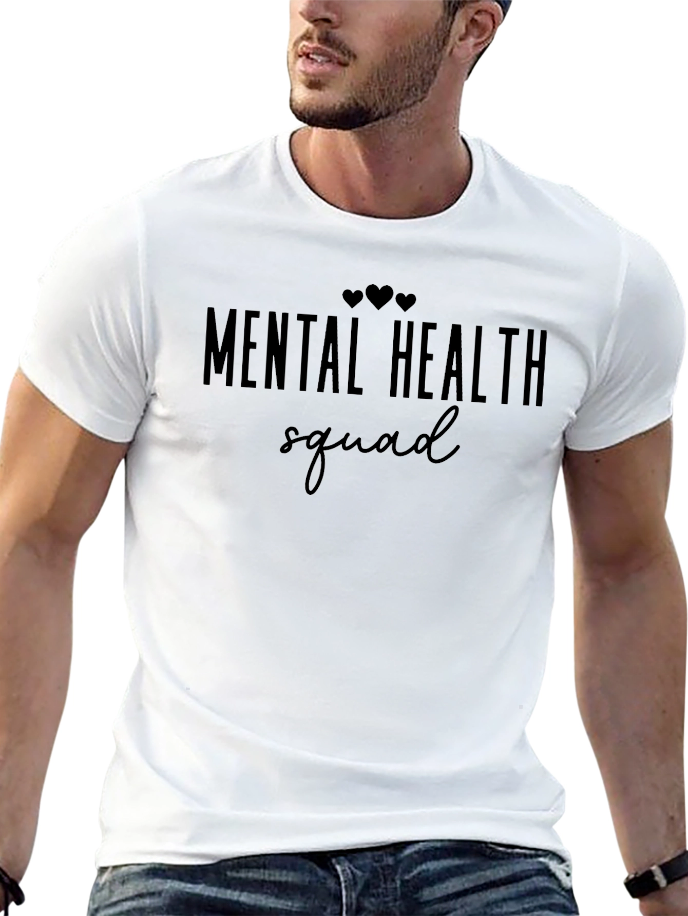 Mental Health Squad Graphic Tee - Black Crew Neck