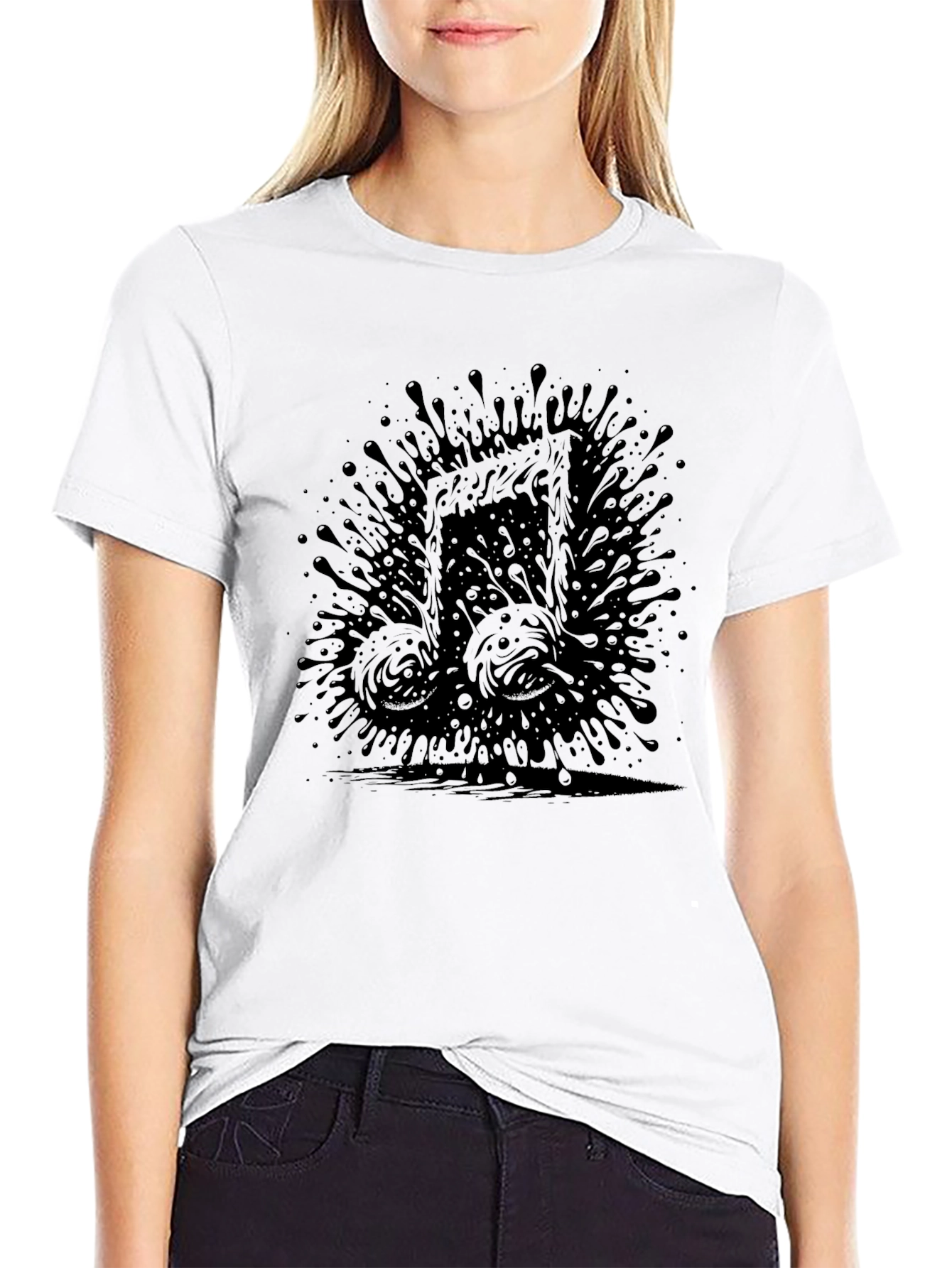 Abstract Music Note T-Shirt - Black Graphic Tee