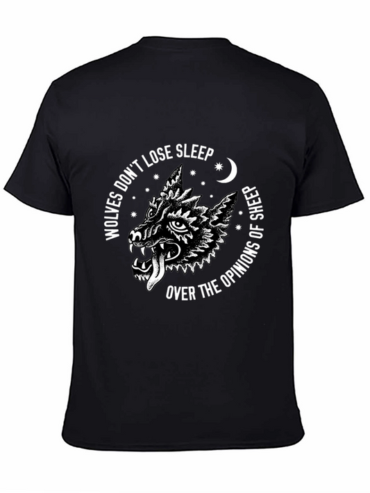 Wolf Opinion Graphic Tee - Black Cotton T-Shirt