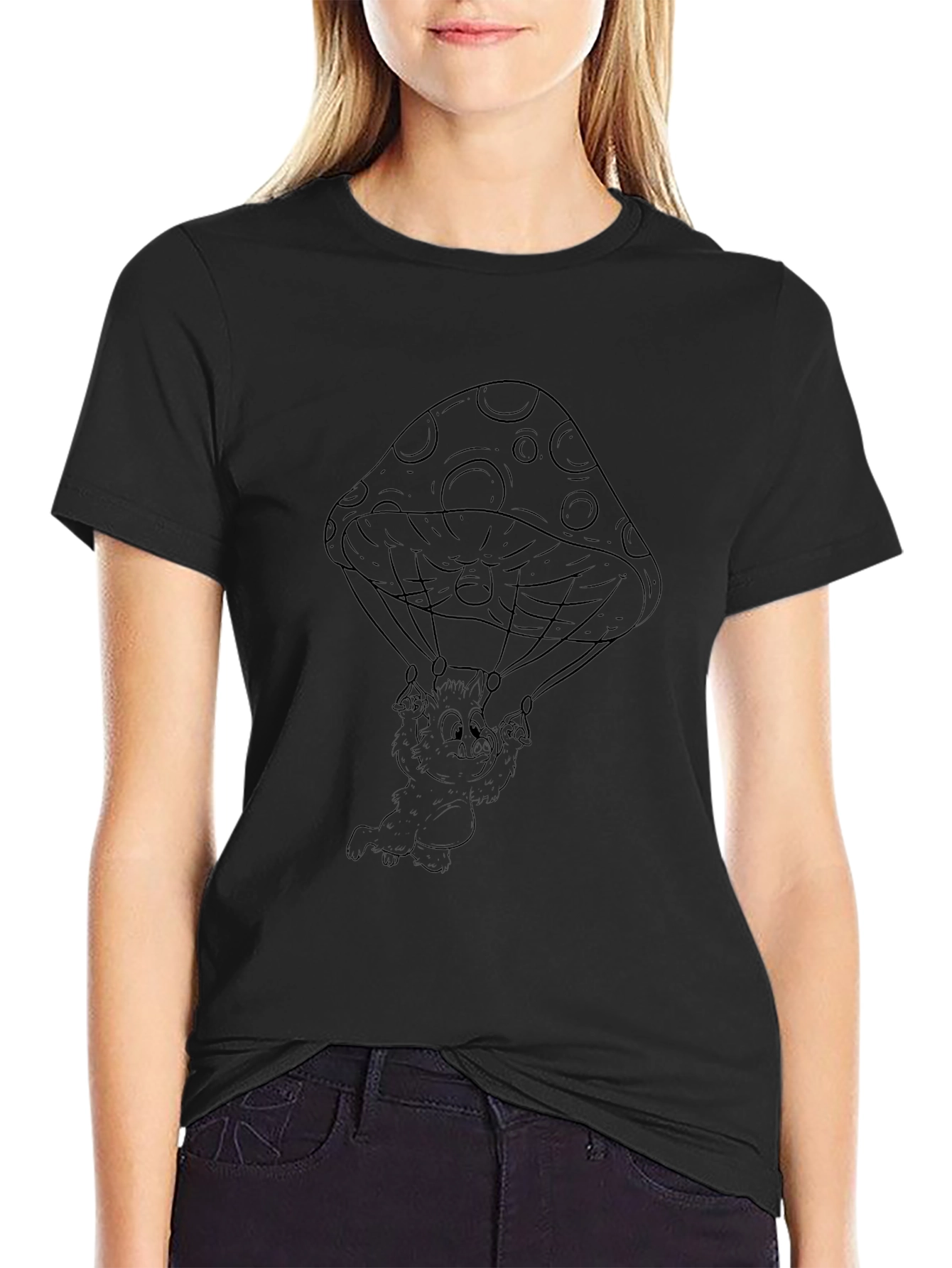 Mushroom Parachute T-Shirt - Cool Graphic Tee