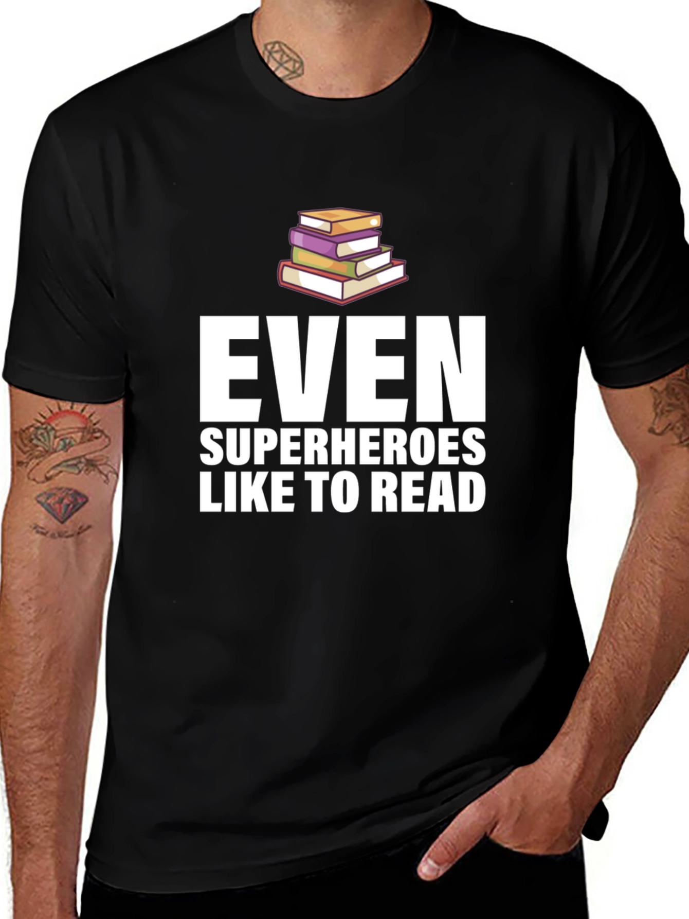 Even Superheroes Like To Read - Graphic Tee