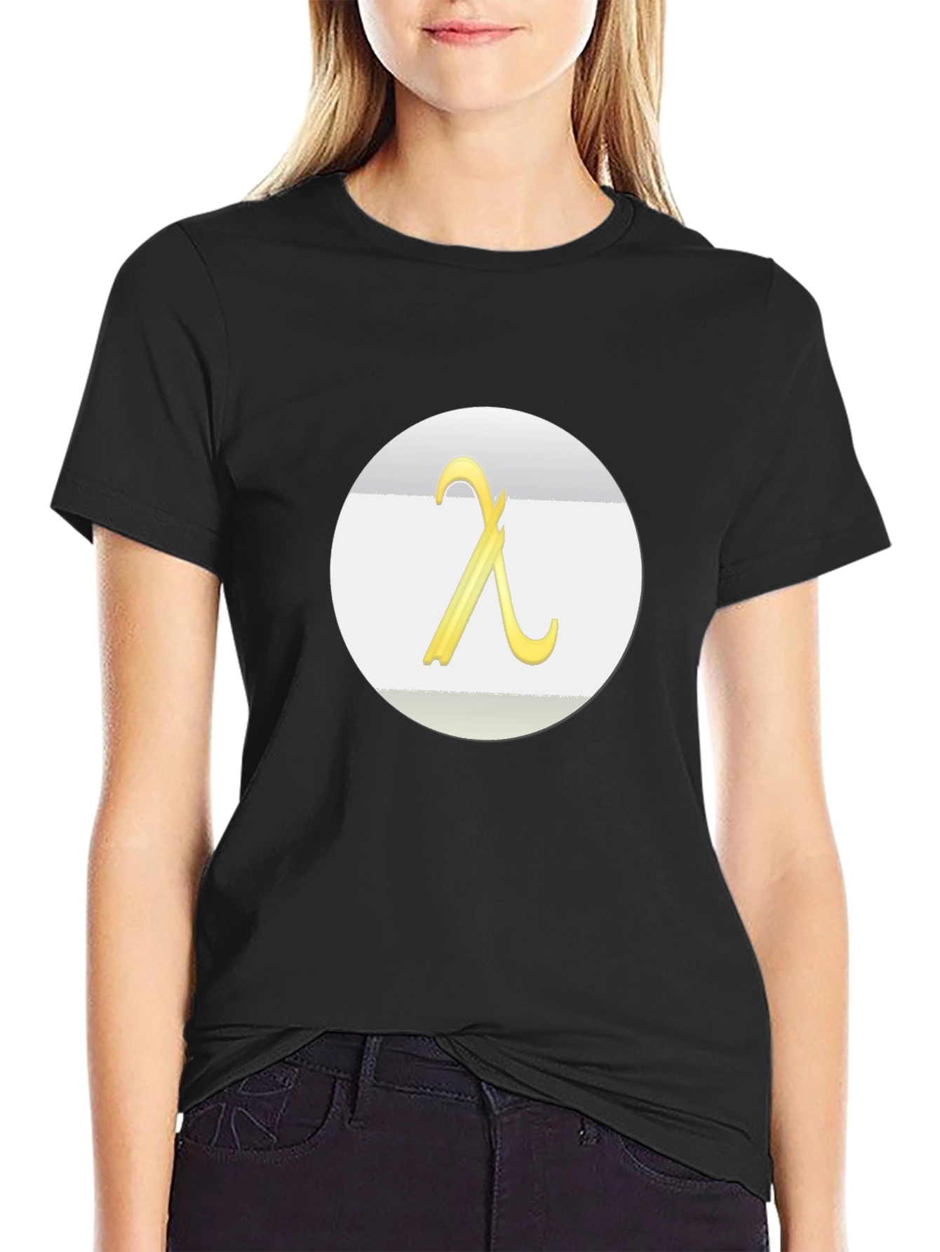 Lambda Symbol Graphic Tee - Modern Casual T-Shirt