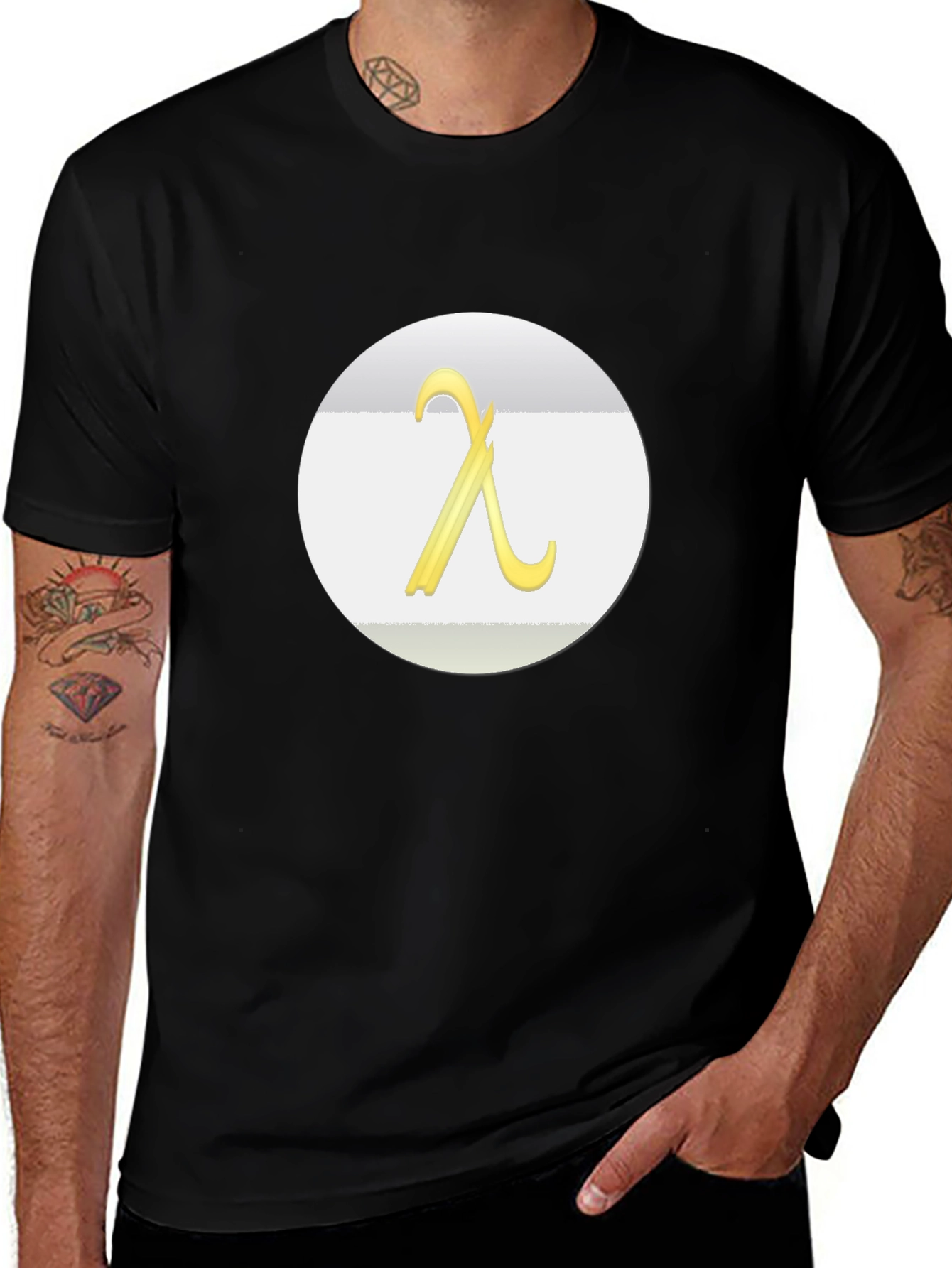 Lambda Symbol Graphic Tee - Modern Casual T-Shirt