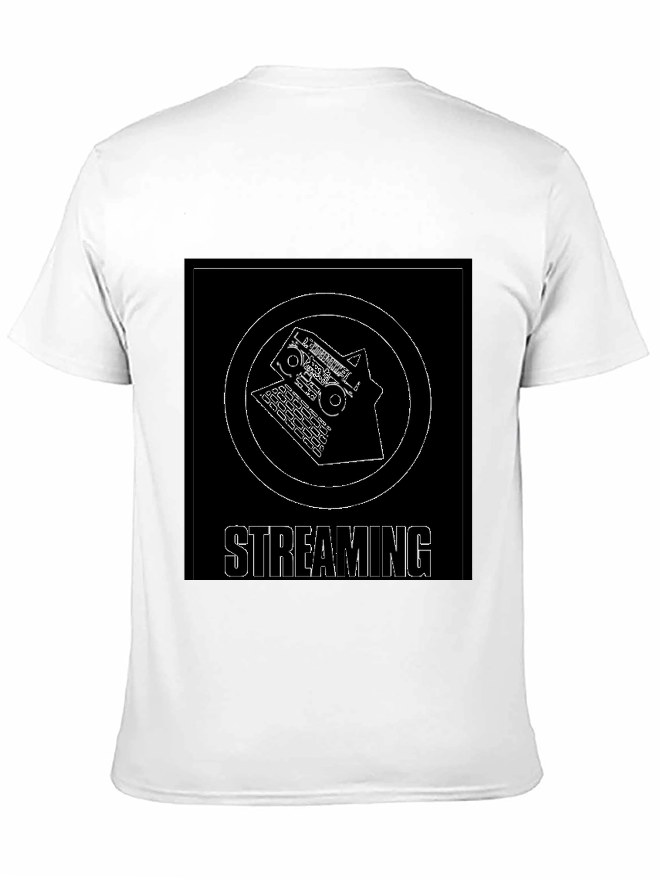 Streaming Graphic Tee - Black Cotton Casual T-Shirt