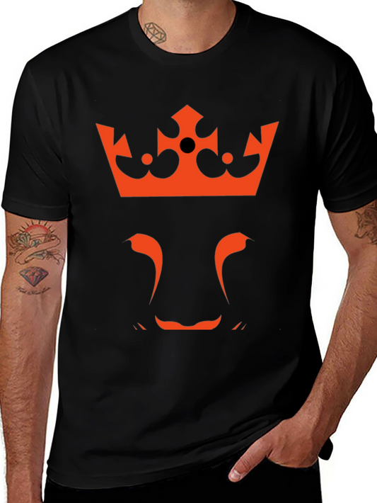 King Lion Graphic T-Shirt - Crowned Beast Tee