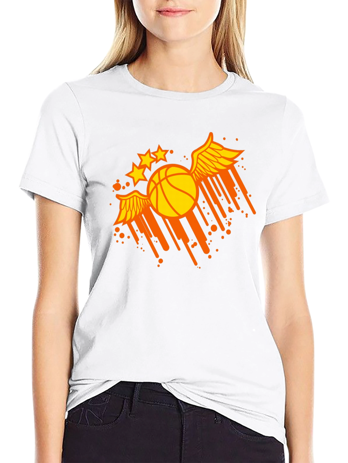 Winged Basketball Graphic Tee - Sporty & Stylish