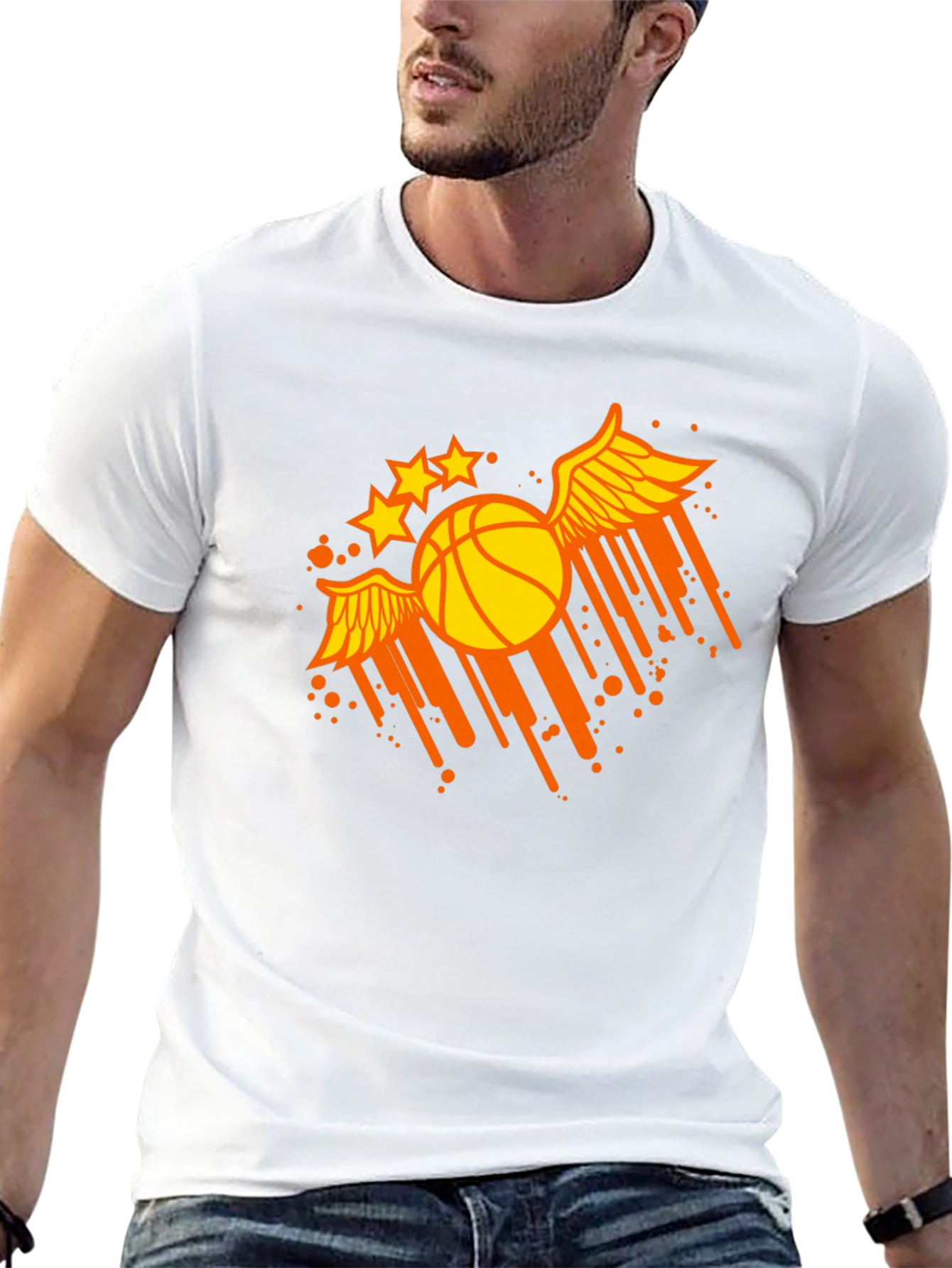 Winged Basketball Graphic Tee - Sporty & Stylish