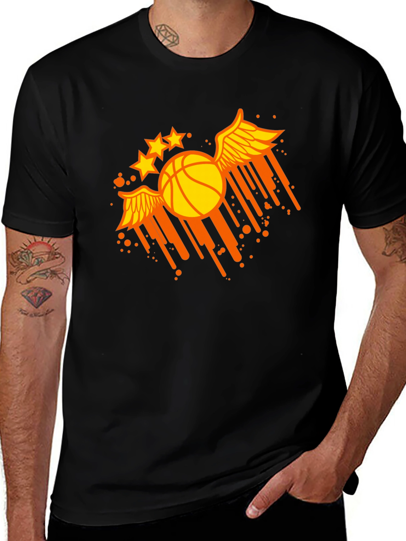 Winged Basketball Graphic Tee - Sporty & Stylish