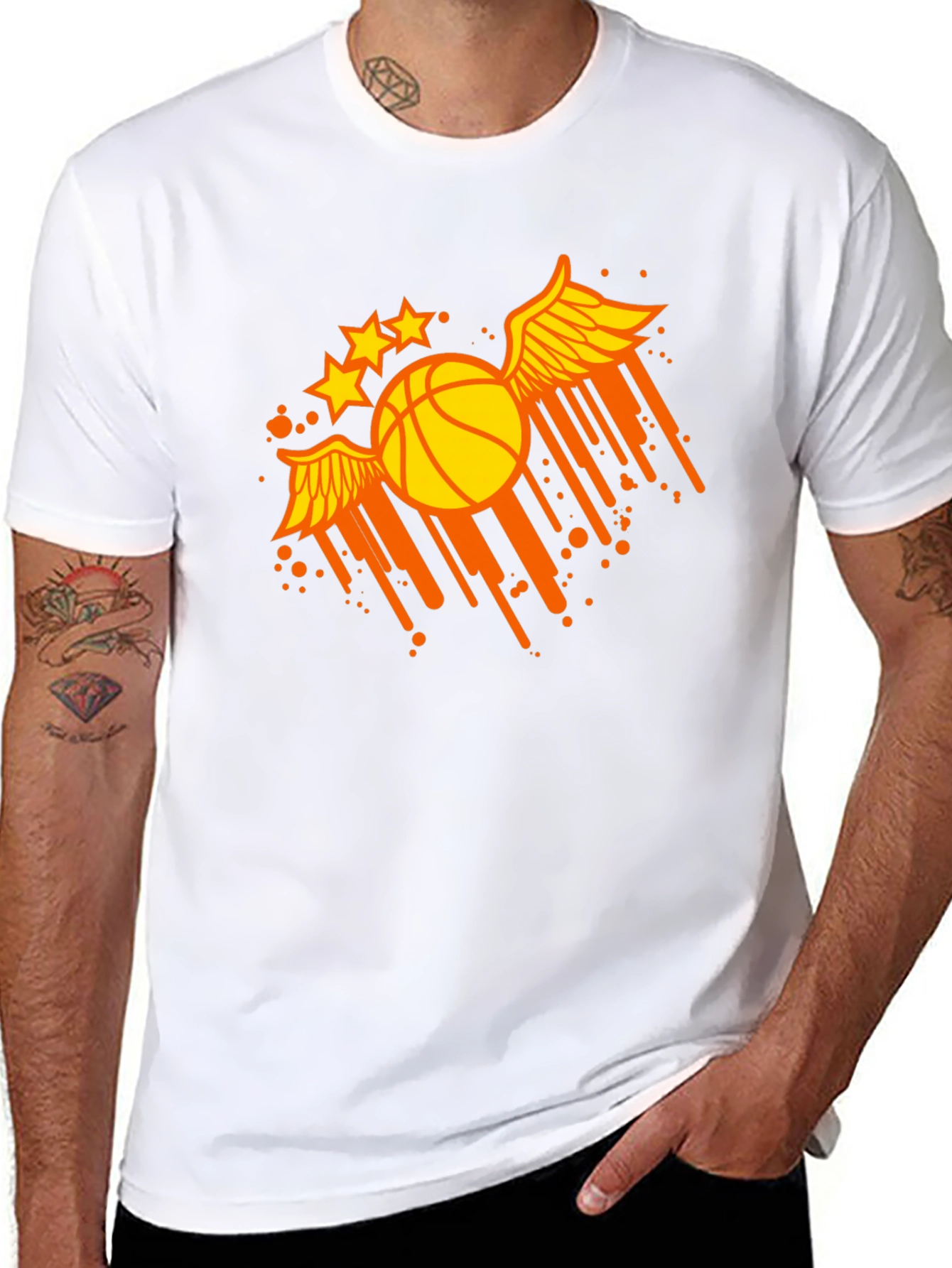 Winged Basketball Graphic Tee - Sporty & Stylish