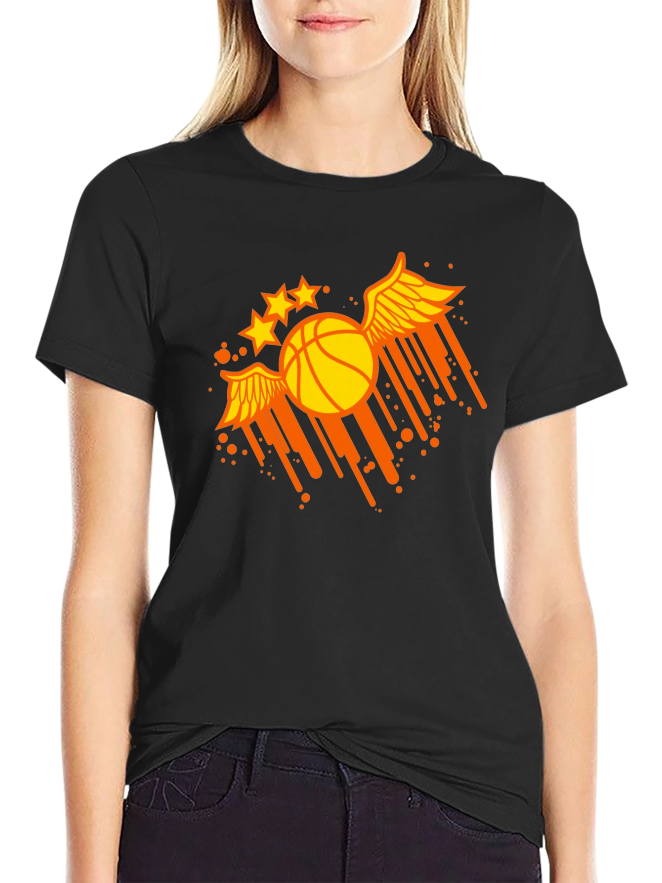 Winged Basketball Graphic Tee - Sporty & Stylish