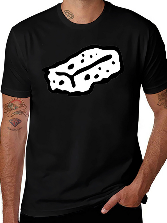Unique Graphic Print T-Shirt - Black