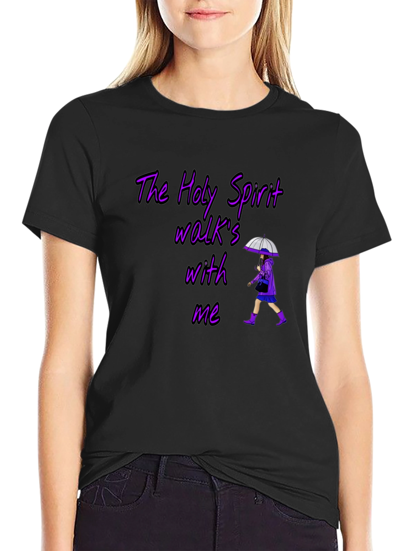 Holy Spirit Graphic T-Shirt - Walk With Me Design