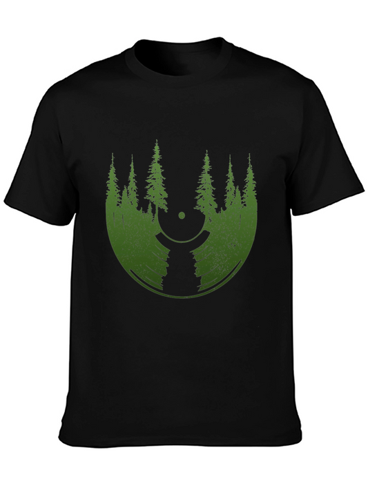 Nature Vinyl Record Graphic Tee - Music Lover T-Shirt