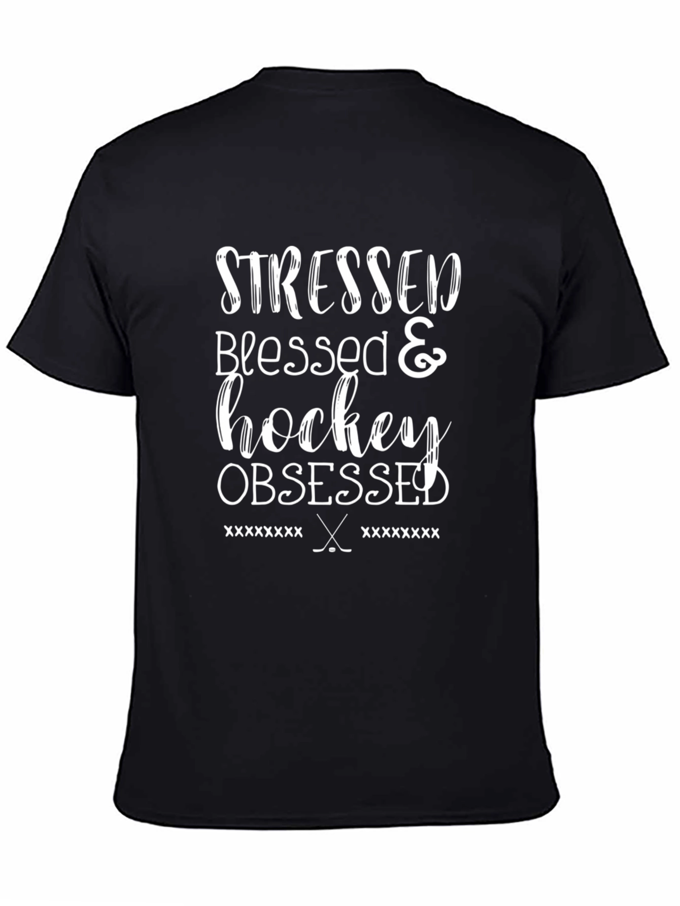 Stressed Blessed Hockey Obsessed Graphic Tee