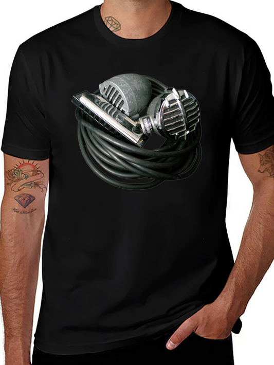 Vintage Microphone & Harmonica T-Shirt