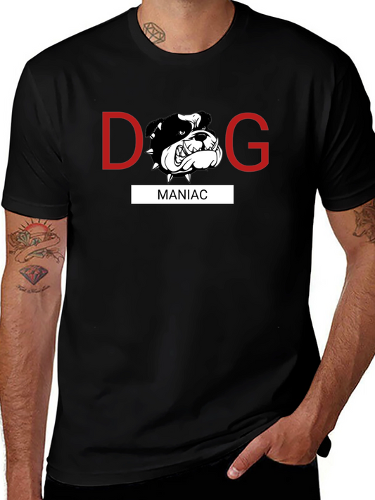 Dog Maniac Graphic Print Tee - Black