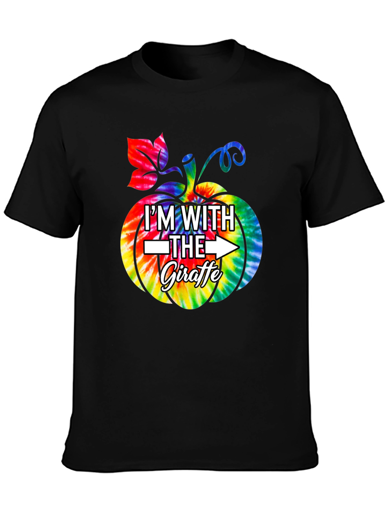 Im With The Giraffe Pumpkin Tie Dye Halloween T-Shirt