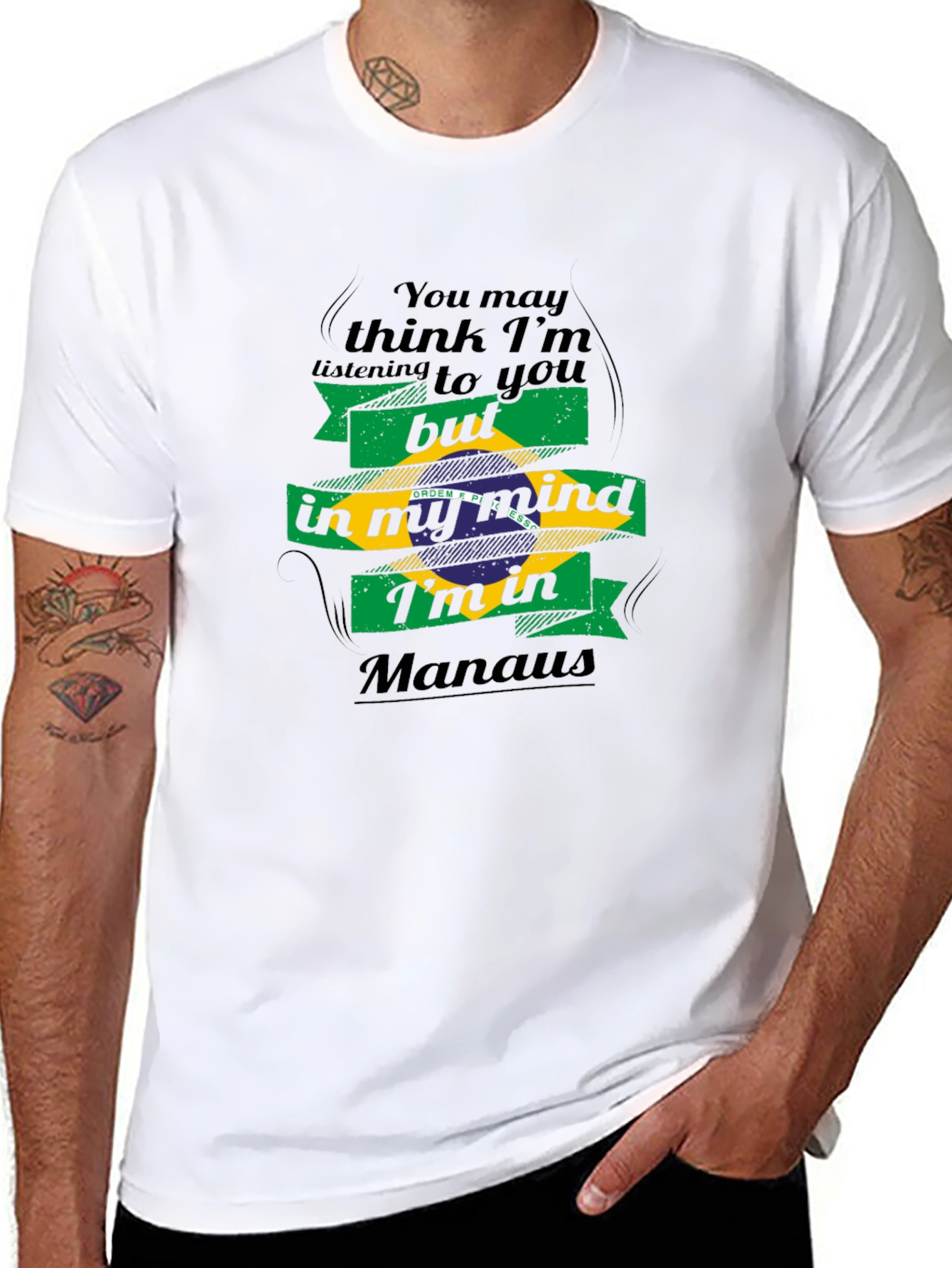 Manaus Mind T-Shirt - Brazil Flag Design