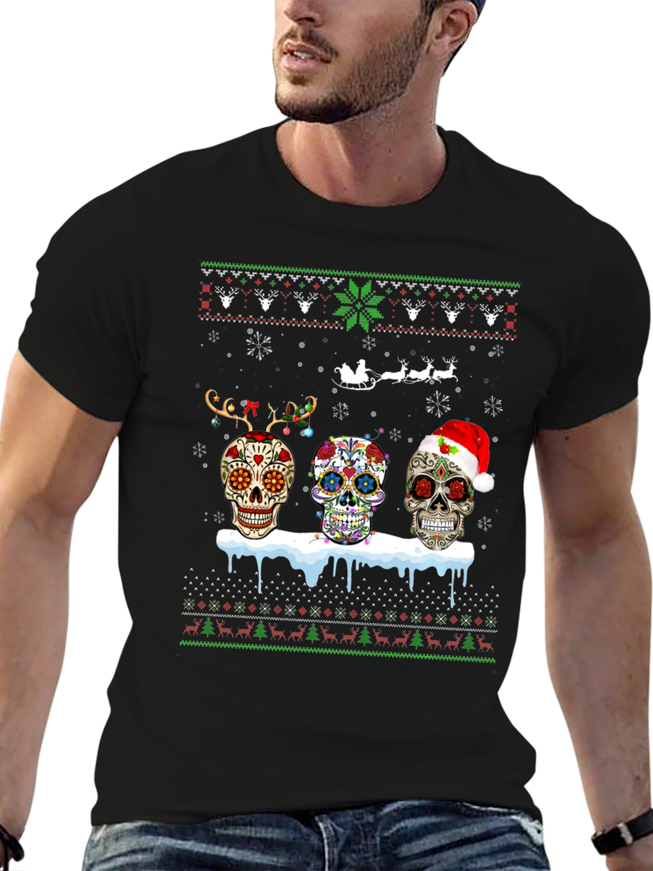 Sugar Skull Christmas T-Shirt