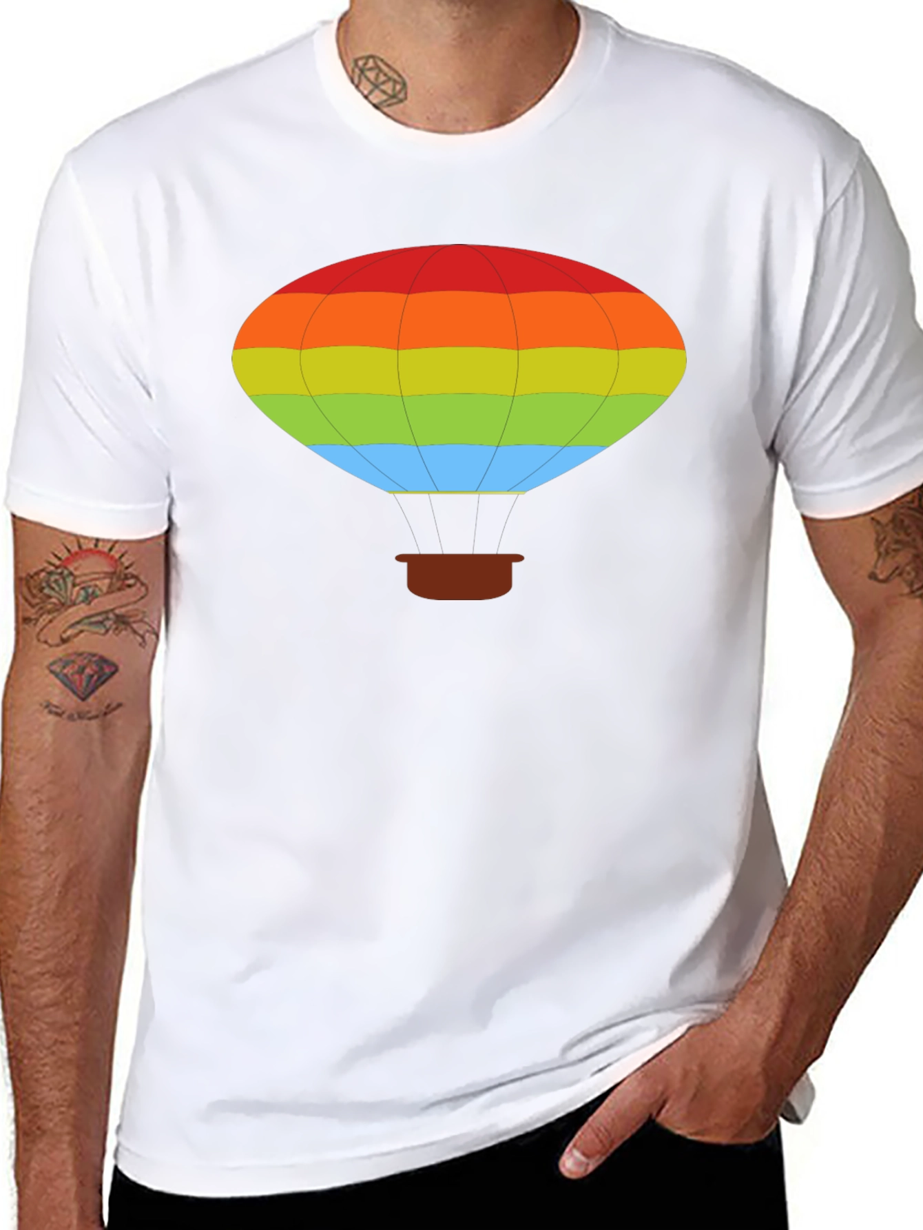 Rainbow Hot Air Balloon T-Shirt