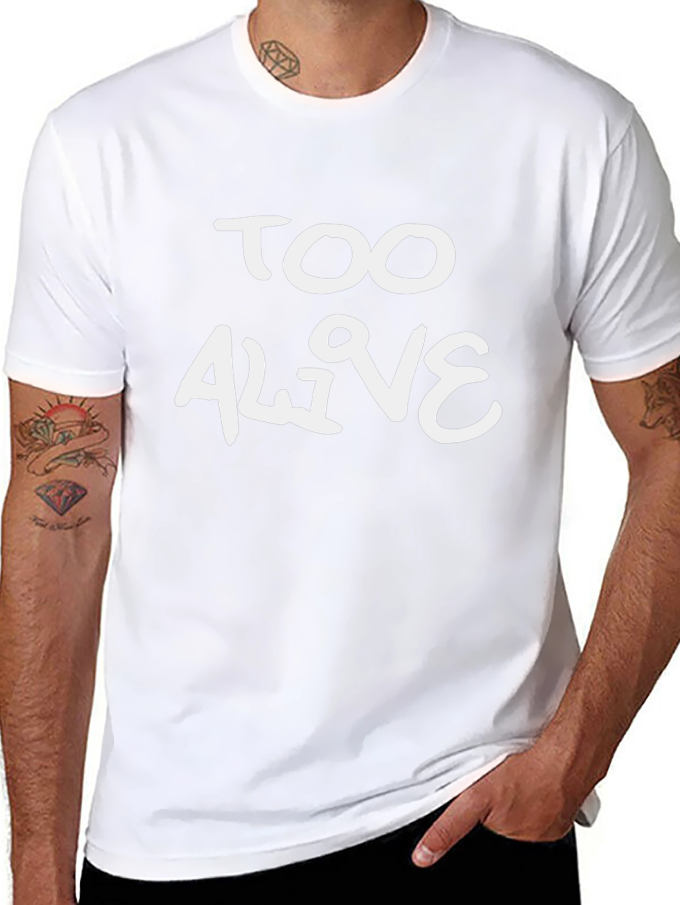 Too Alive Graphic Tee - Trendy Black Cotton T-Shirt