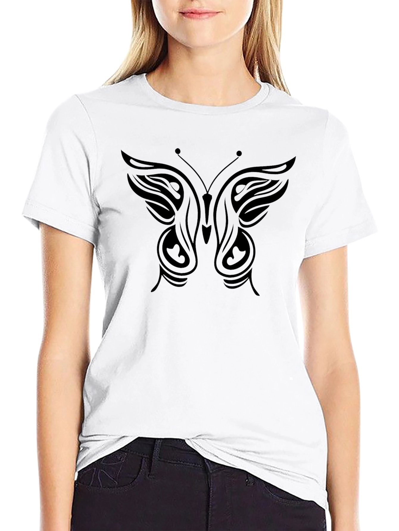 Butterfly Graphic Tee - Classic Black Cotton
