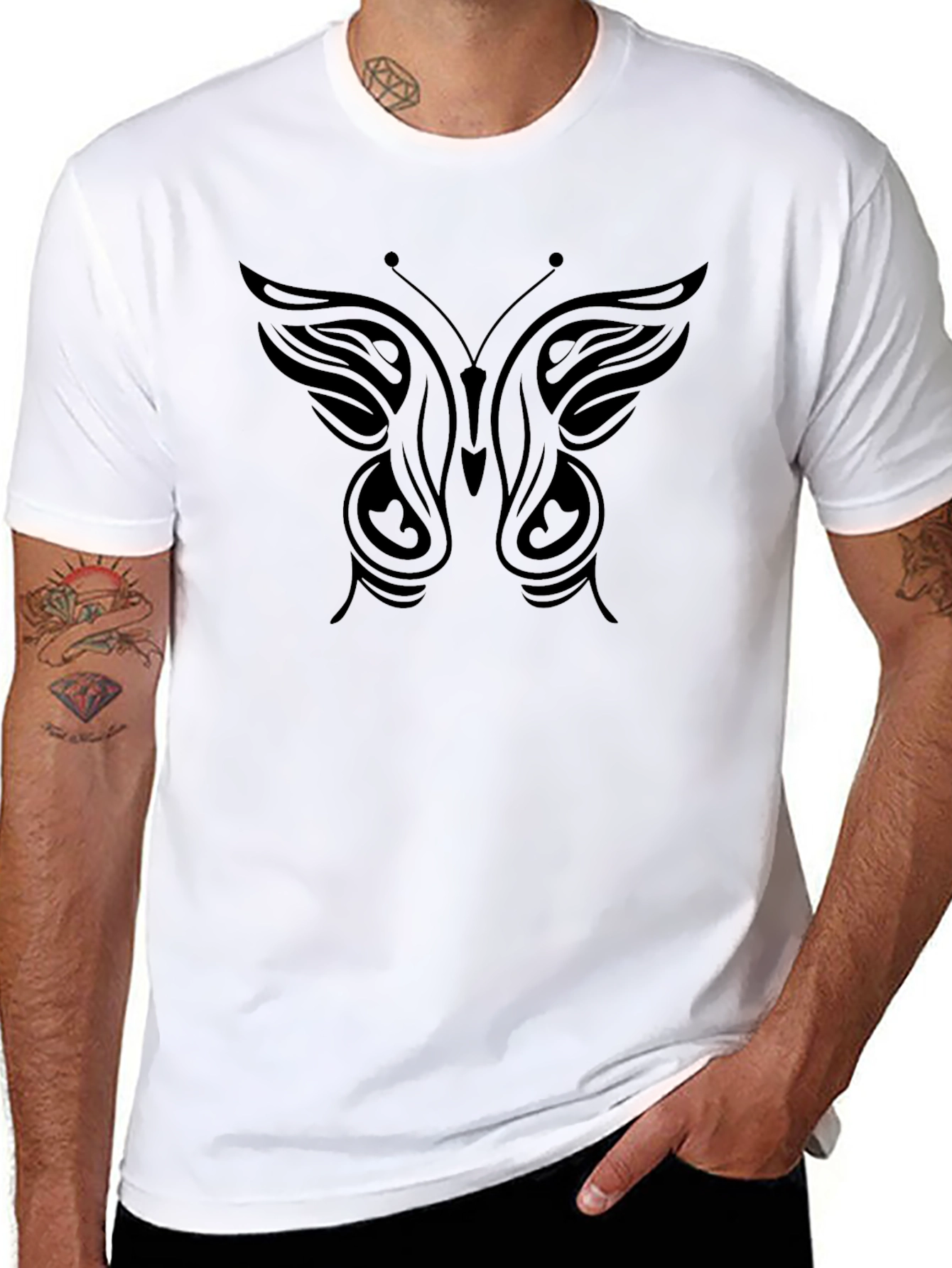 Butterfly Graphic Tee - Classic Black Cotton