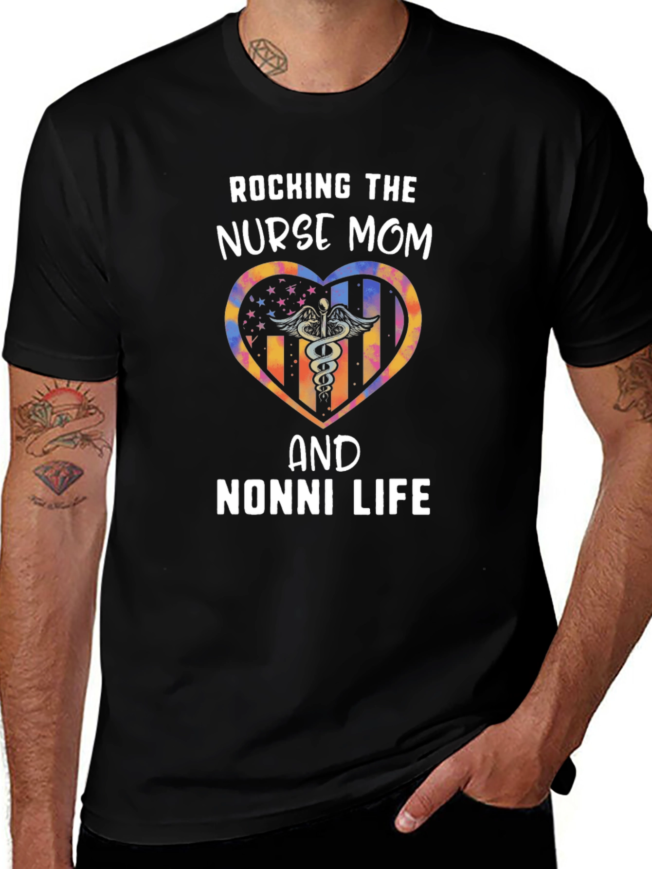 Rocking Nurse Mom & Nonni Life Graphic Tee
