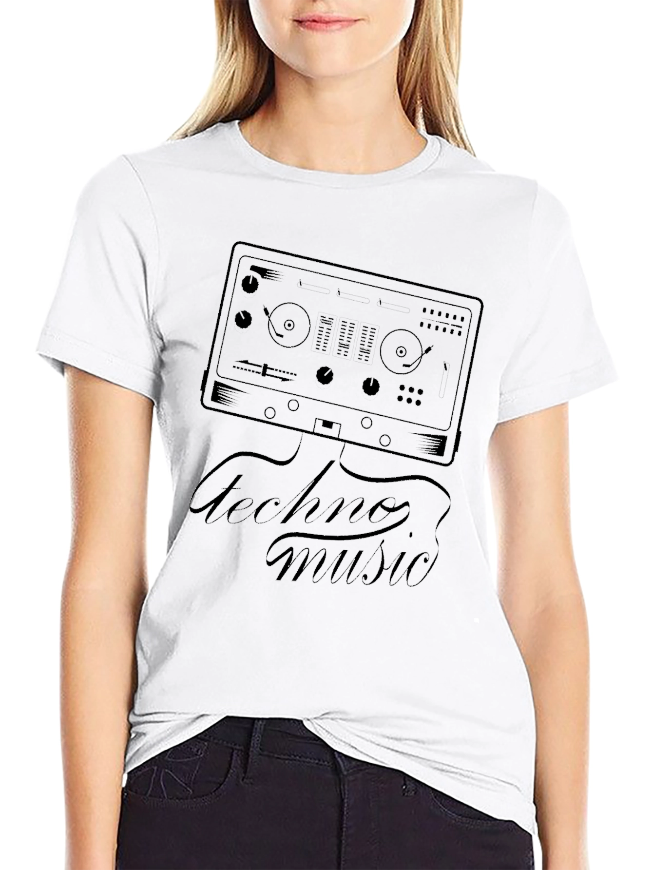 Techno Music Graphic Black T-Shirt