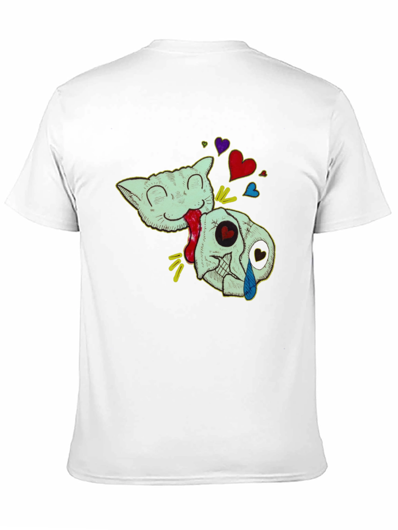 Cat & Skull Graphic T-Shirt