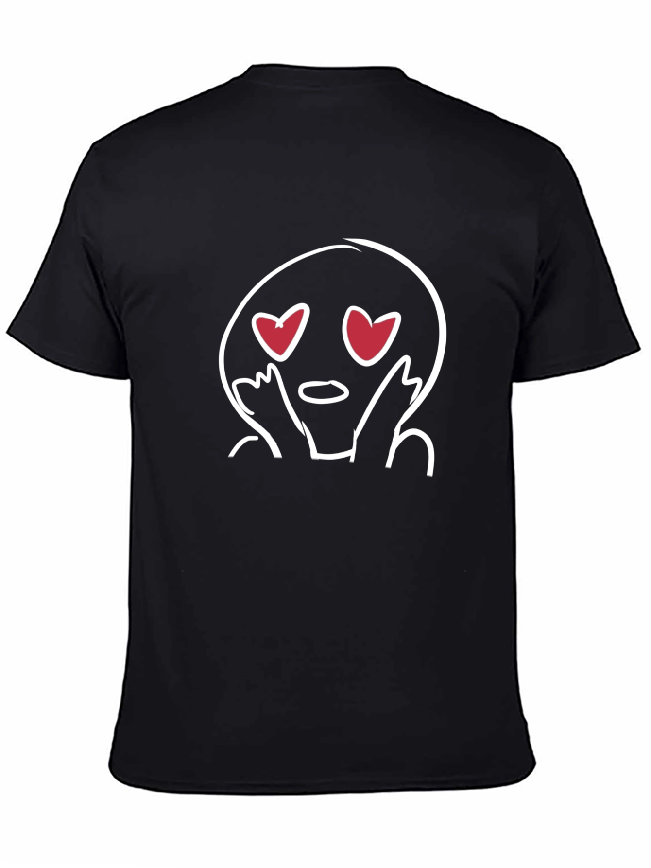 Emoji Heart Eyes Graphic Black T-Shirt