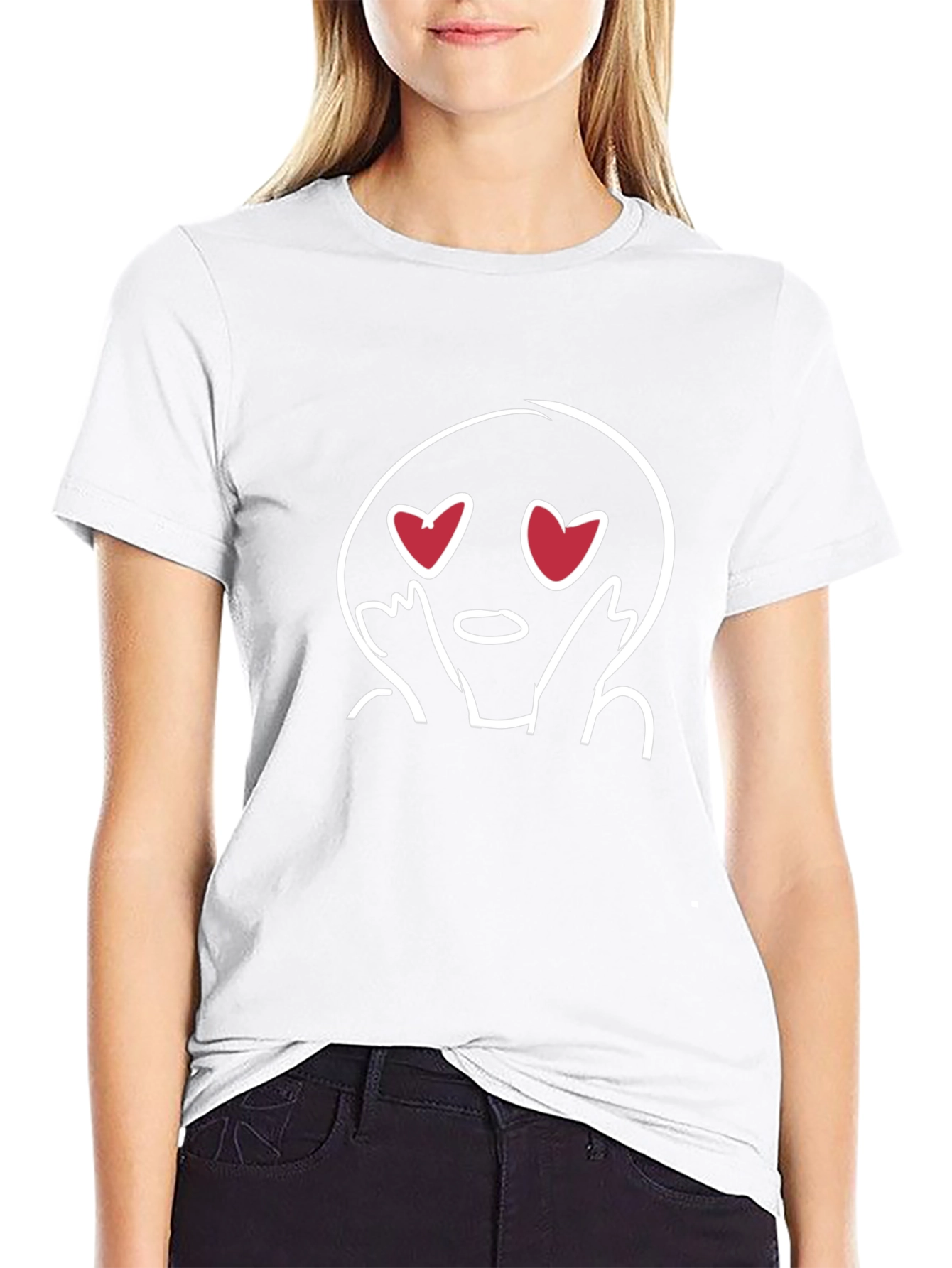 Emoji Heart Eyes Graphic Black T-Shirt