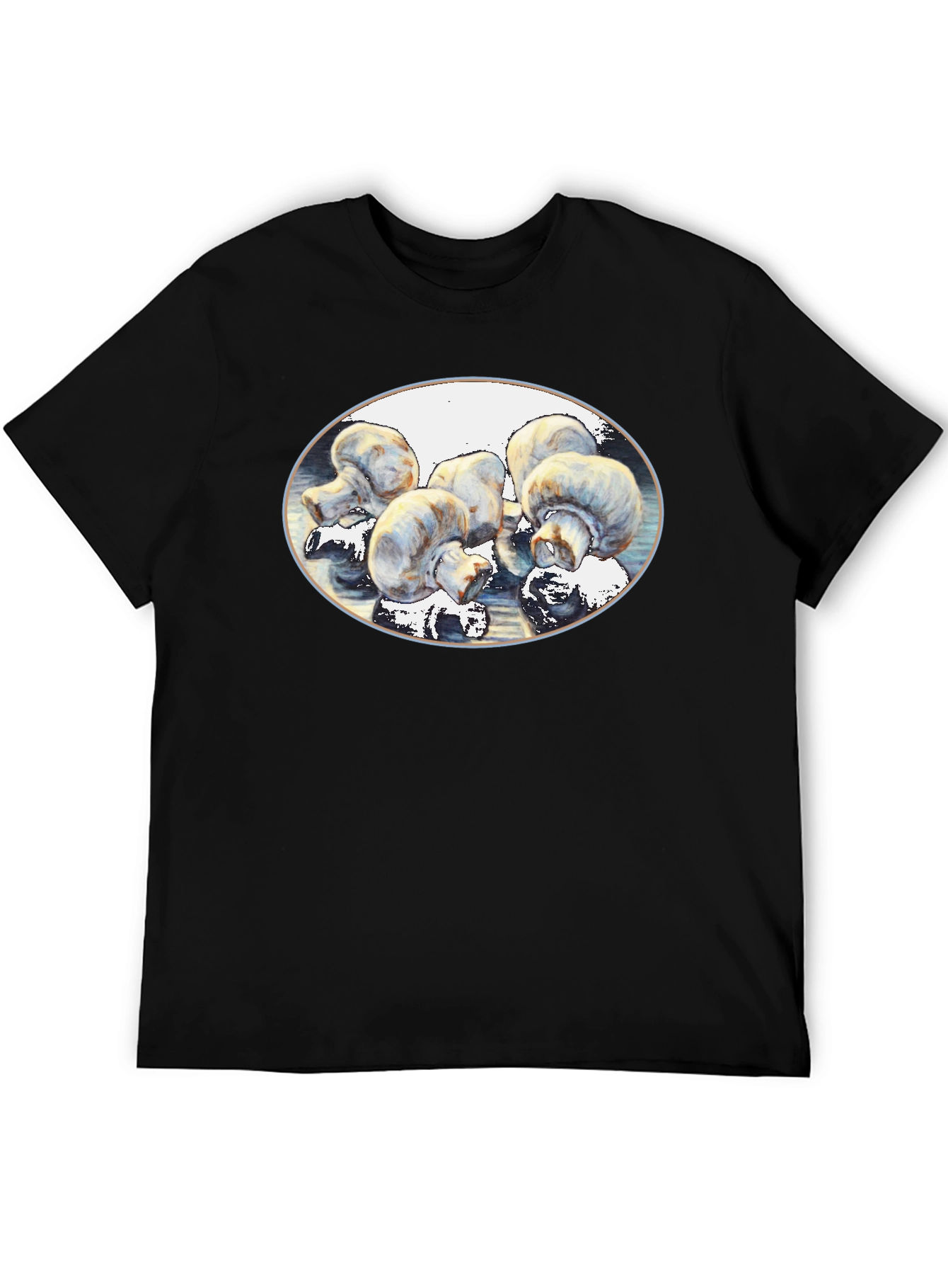 Mushroom Art Black T-Shirt