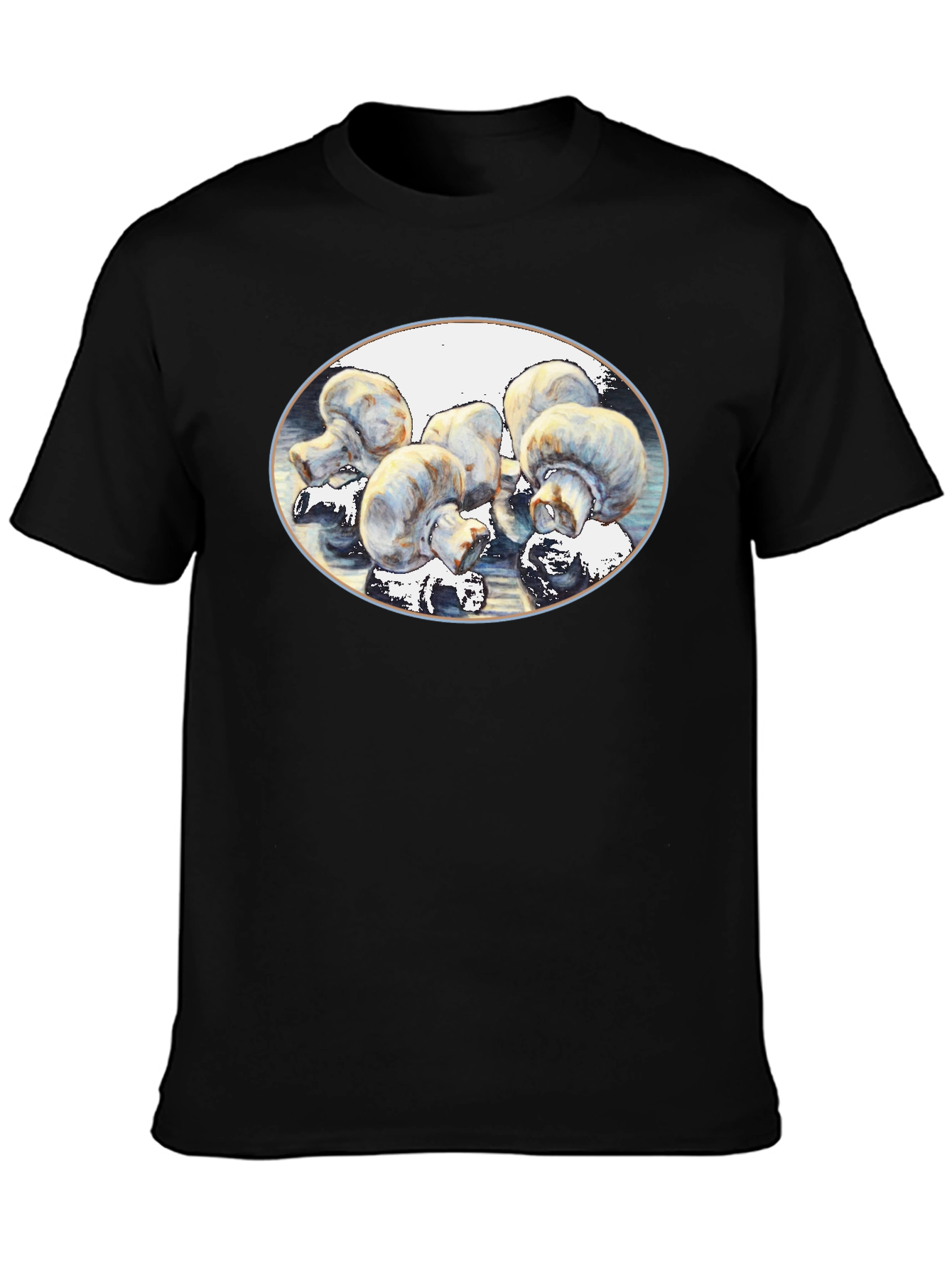 Mushroom Art Black T-Shirt