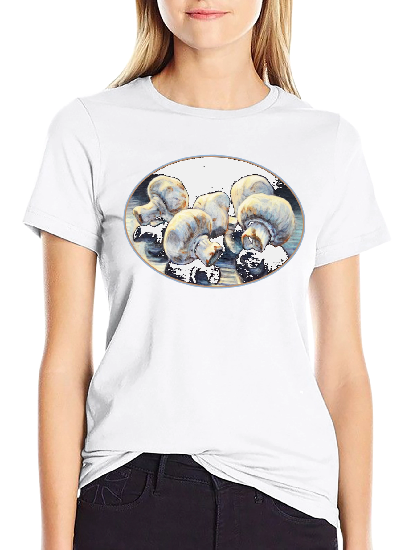 Mushroom Art Black T-Shirt