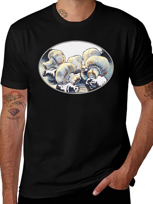 Mushroom Art Black T-Shirt