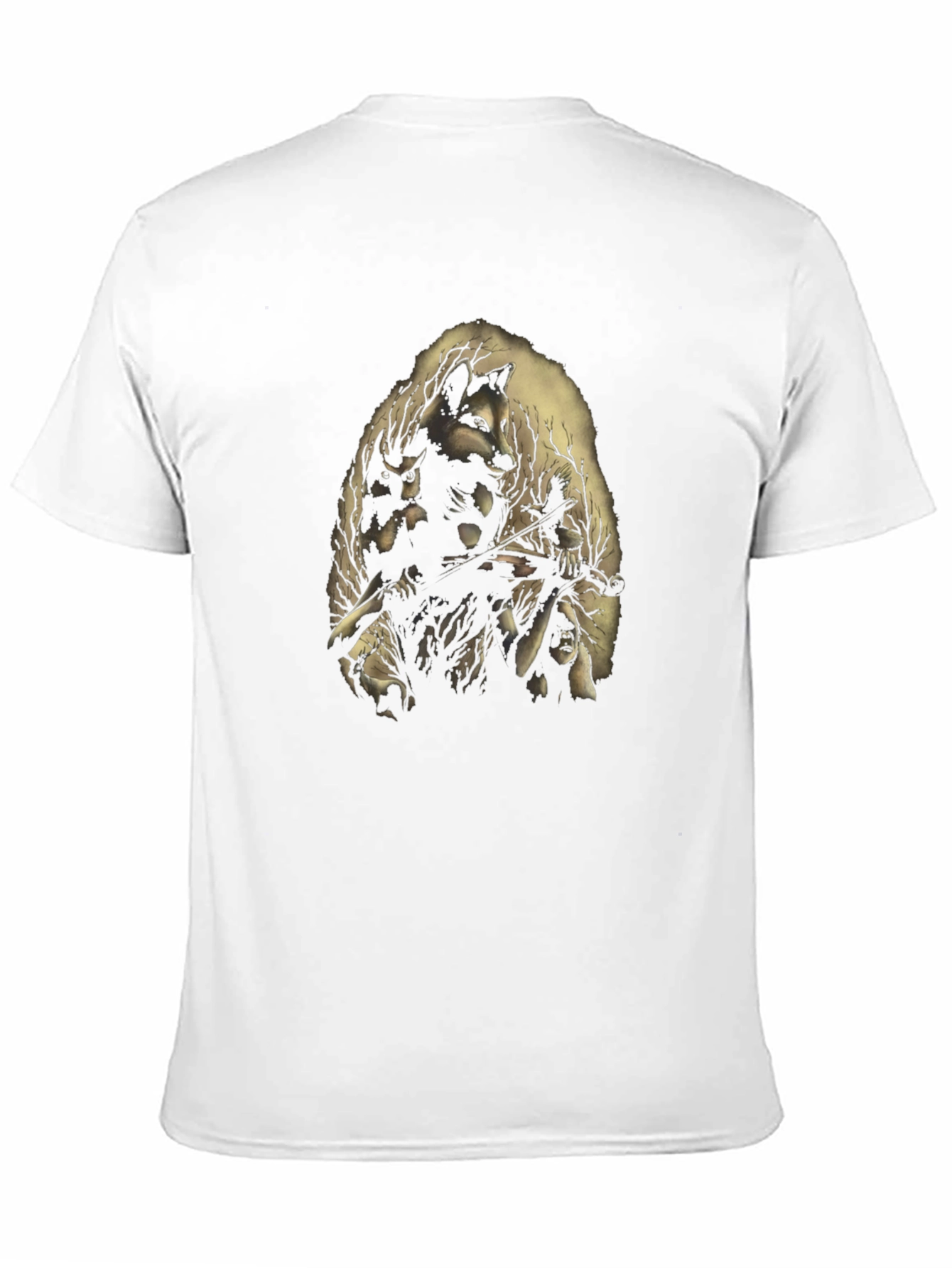 Nature Spirit Graphic Print Black T-Shirt