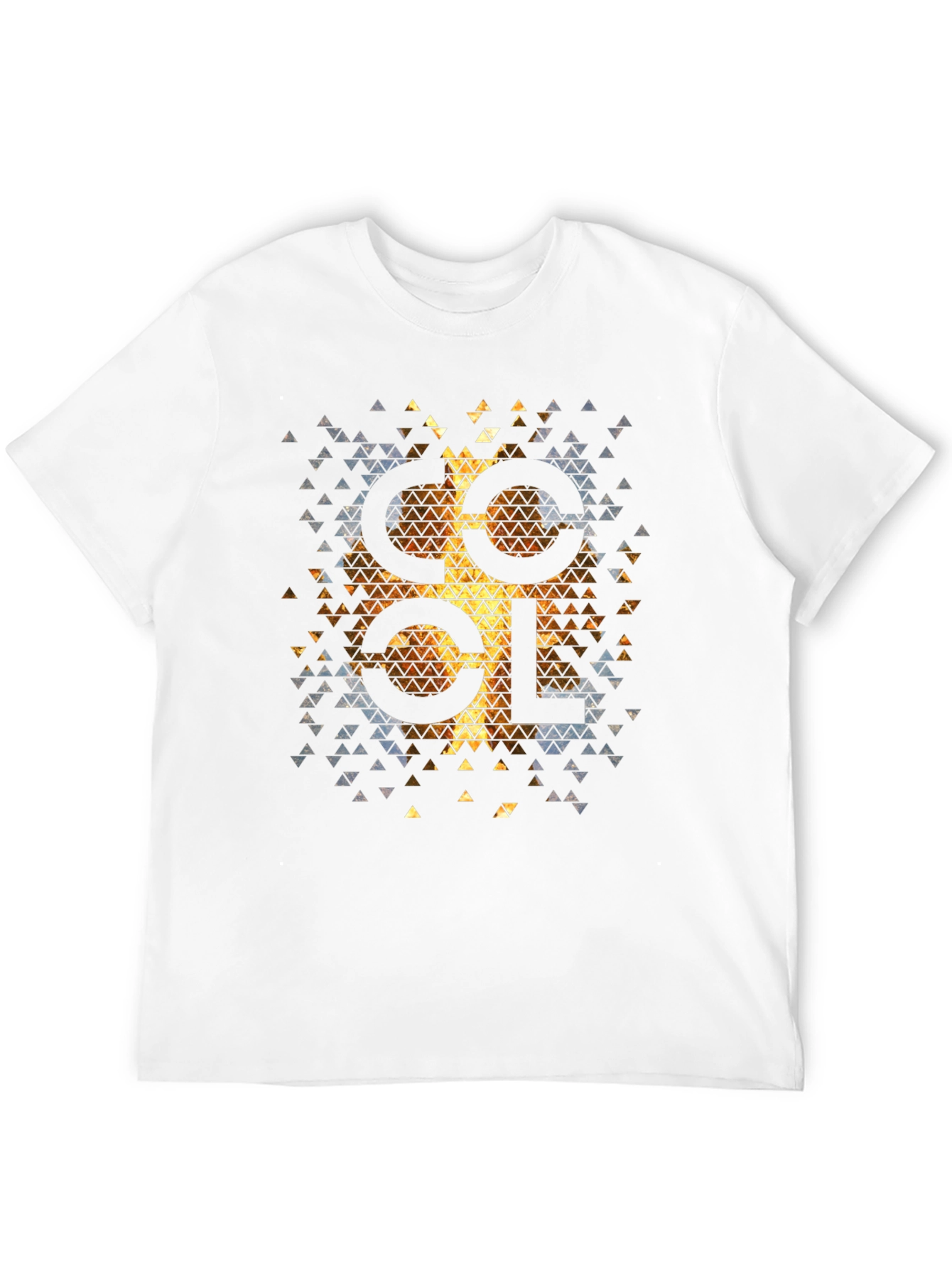 Cool Geometric Triangle Pattern Black Tee