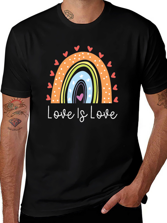 Love is Love Rainbow Heart Graphic T-Shirt