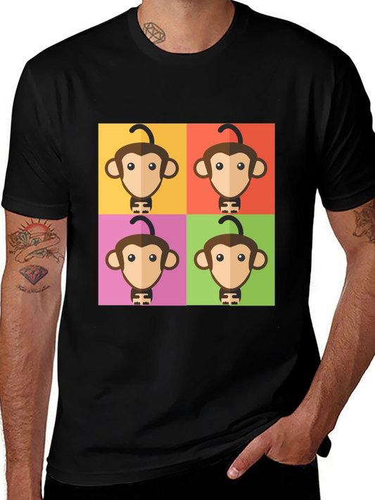 Pop Art Monkey Graphic T-Shirt